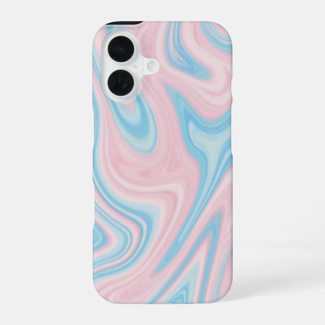 "Pastel Marble Swirl iPhone 16 Slim Fit Case - Sof Hülle (Rückseite)