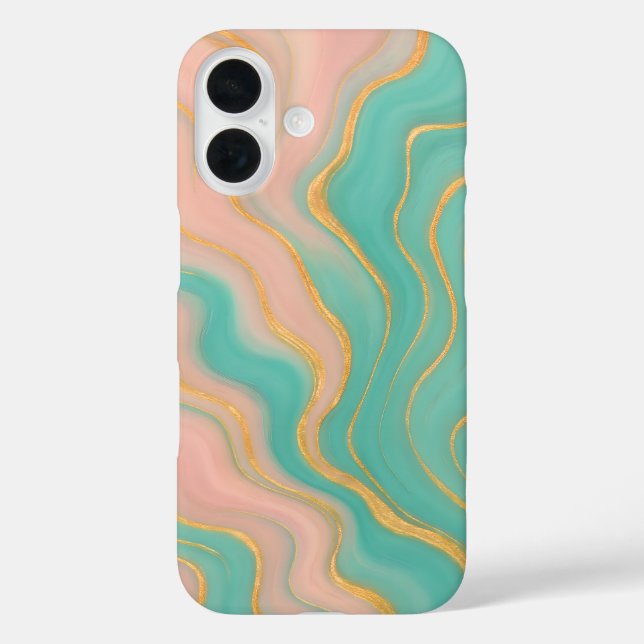 Pastel Marble Waves Phone Case (Rückseite)