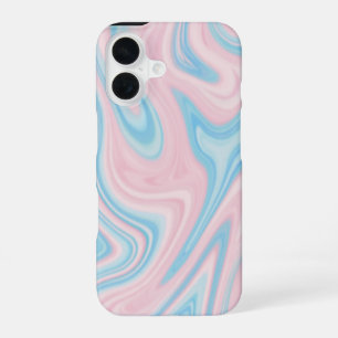 "Pastel Marmor Swirl iPhone 16 Slim Fit Case - Wei Hülle