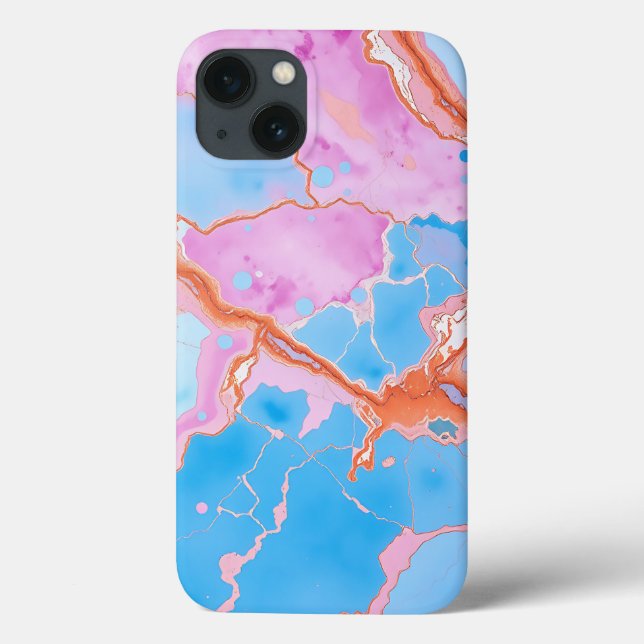 Pastel-Marmorfläche in weicher Blues Case-Mate iPhone Hülle (Rückseite)