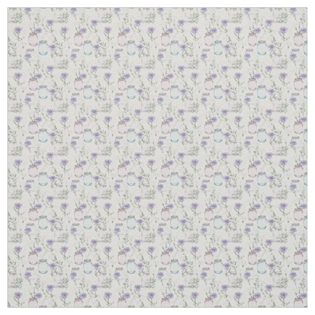 Pastel Mason Jars Lavender Wildblume Hütte Stoff (Muster)