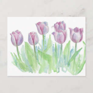 Pastel Mauve Lavender Tulip Blume Postkarte