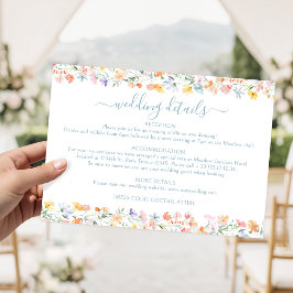 Pastel Meadow Wild Flower Wedding Details Cards Begleitkarte