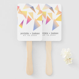 Pastel mehrfarbig Confetti White Wedding Fächer