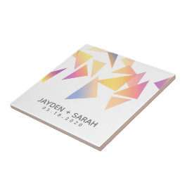 Pastel mehrfarbig Confetti White Wedding Fliese