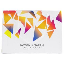 Pastel mehrfarbig Confetti White Wedding Große Geschenktüte