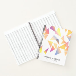 Pastel mehrfarbig Confetti White Wedding Notizbuch