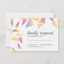 Pastel mehrfarbig Confetti White Wedding RSVP Karte