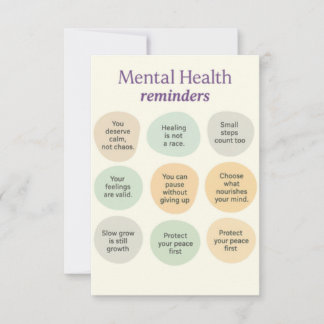Pastel Mental Health Reminder Dankeskarte