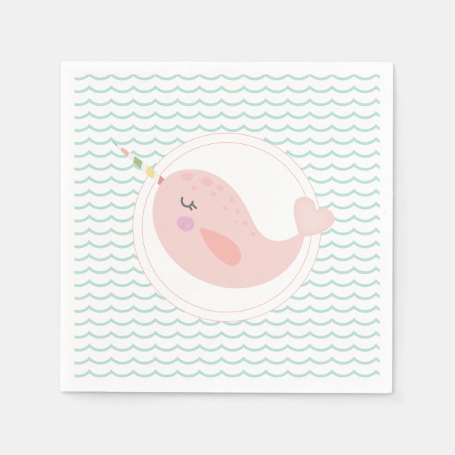 Pastel Mermaid Geburtstagsnapkins Serviette (Vorderseite)
