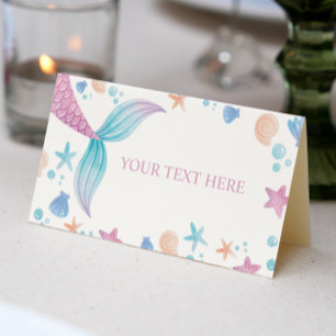 Pastel Mermaid Girl Birthday Platzkarte