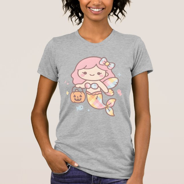 Pastel Mermaid Halloween Cutie T-Shirt | Cute Plai (Vorderseite)