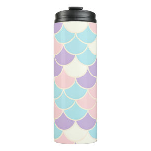 Pastel Mermaid Scales Seamless Pattern Thermosbecher