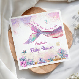 Pastel Mermaid Tail Ocean Girl Celebration Serviette