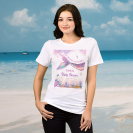 Pastel Mermaid Tail Ocean Girl Party Tri-Blend Shirt
