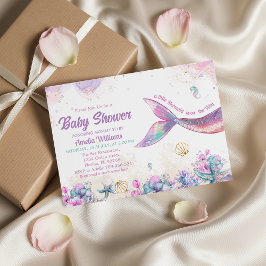 Pastel Mermaid Undersea Baby Girl Einladung