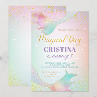 Pastel Mermaid unter dem Meer Geburtstag Einladung