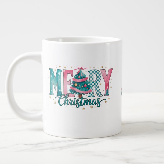 Pastel Merry Christmas Jumbo Mug Jumbo-Tasse (Links)