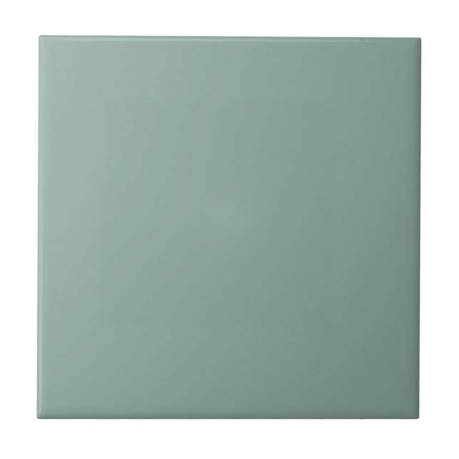 Pastel Mid Gray Aqua Green Solid Color Tile Fliese (Vorderseite)