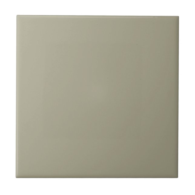 Pastel Mid Gray Khaki Green Solid Color Tile Fliese (Vorderseite)