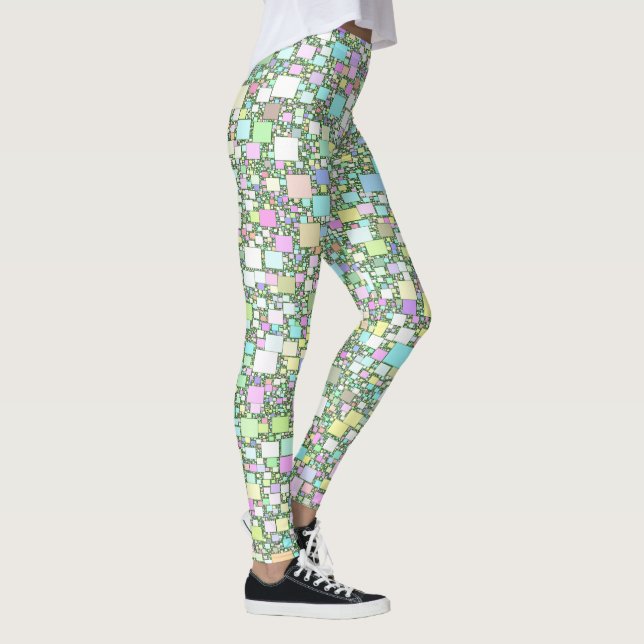 Pastel Mini Box Artwork Design Leggings (Rechts)