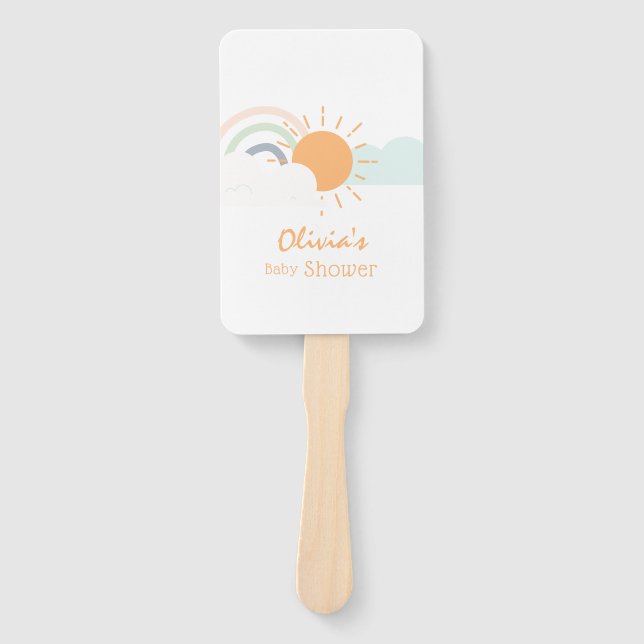 Pastel Minimal Baby Dusche Fächer (Vorderseite)