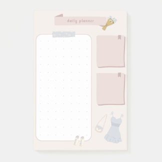 Pastel Minimalist Daily Planner Post-it Klebezettel