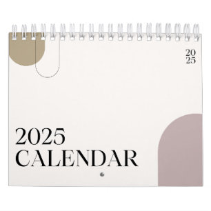 Pastel Minimalistisch 2025 Schreibtischkalender Kalender