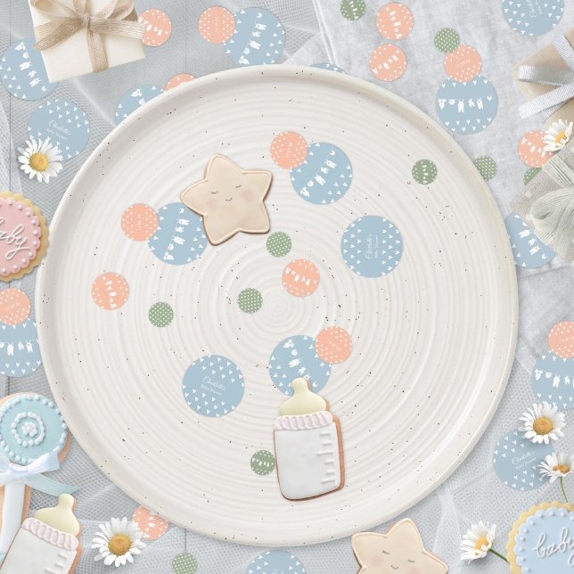 Pastel Minimalistisch Clothesline Kinderdusche Konfetti (Pastel Minimalist Clothesline Baby Shower Confetti ©Susanne Sachers - Sunny Mind 🌞)