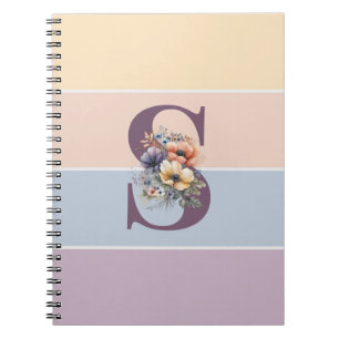 Pastel-minimalistische Streifen mit Aquarellfarben Notizblock