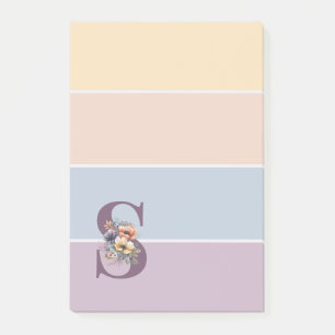 Pastel-minimalistische Streifen mit Aquarellfarben Post-it Klebezettel