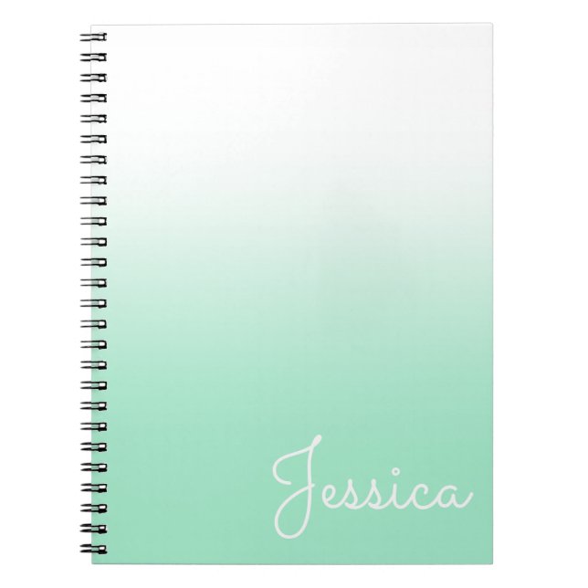 Pastel Mint and White Ombre Notizblock (Vorderseite)