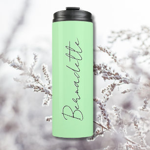 Pastel Mint Black Elegant Minimal kundenspezifisch Thermosbecher
