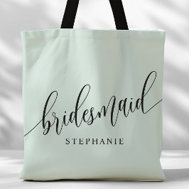 Pastel Mint Bridesmaid Modernes Script