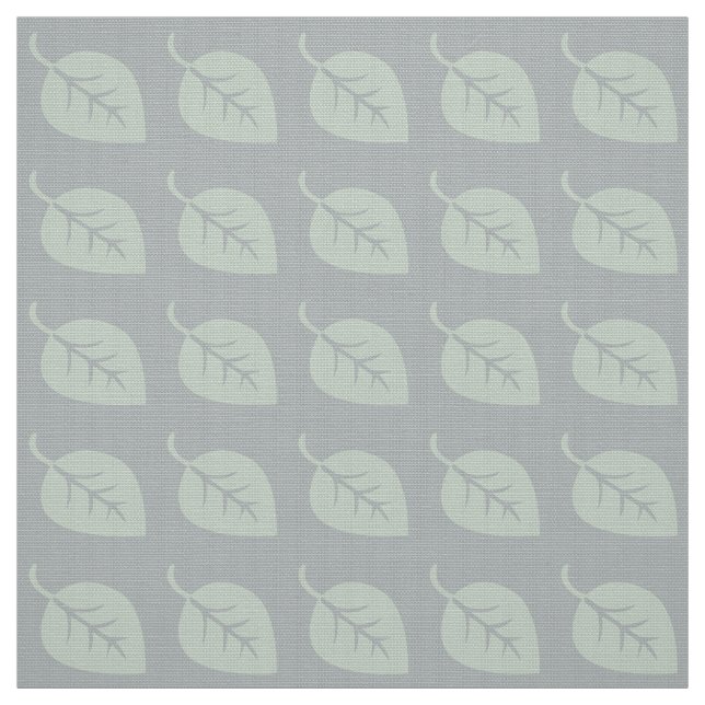 Pastel Mint Gray Leaf Muster Stoff (Muster)