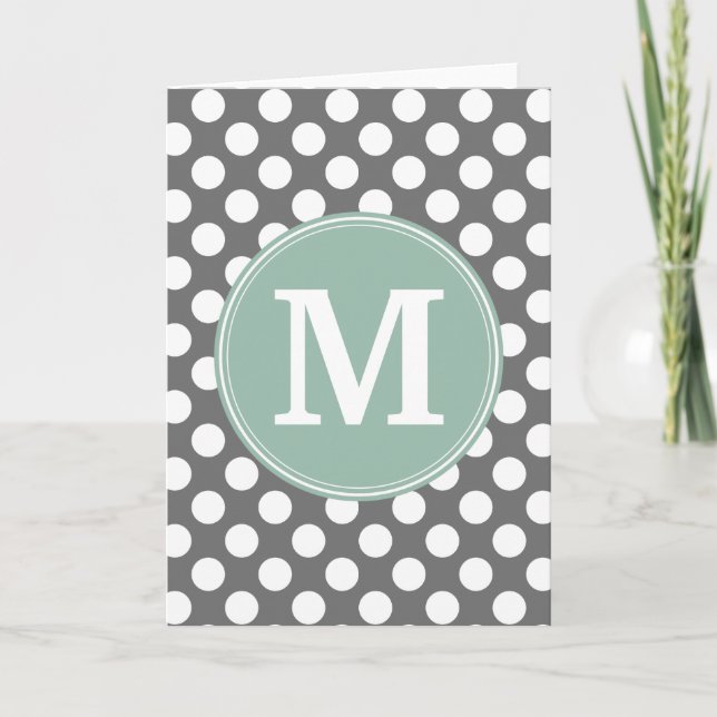 Pastel Mint & Gray Polka Dots mit benutzerdefinier (Vorderseite)