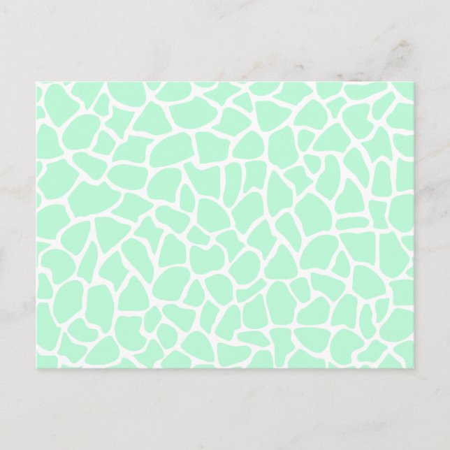 Pastel Mint Green Animal Print Giraffe Muster Postkarte (Vorderseite)