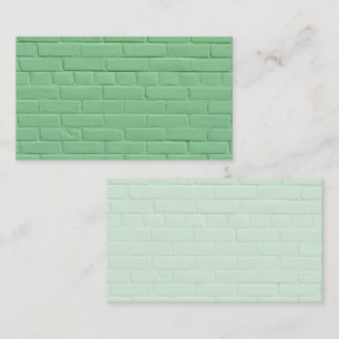 Pastel Mint Green Brick Wall Visitenkarte