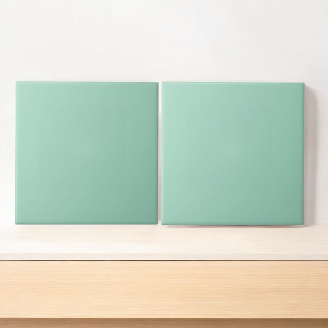 Pastel Mint Green Minimalistisch Frühjahr & Sommer Fliese (Von Creator hochgeladen)