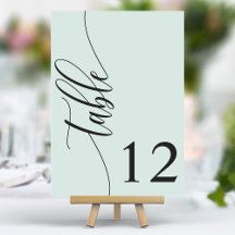 Pastel Mint Green Moderne kalligraphische Hochzeit