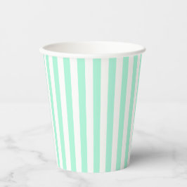 Pastel Mint Green Stripes Sommer Streifen Pappbecher