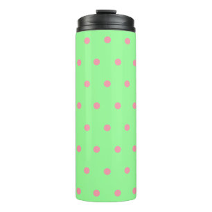Pastel Mint grüne rosa Punkte Thermosbecher