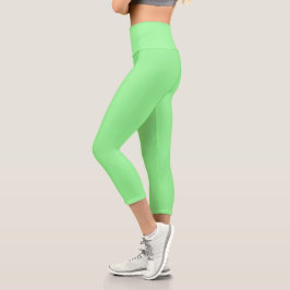 Pastel Mint Solid Color | Classic | elegant Capri Leggings