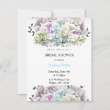 Pastel Mixed Floral Bridal Dusche Einladung