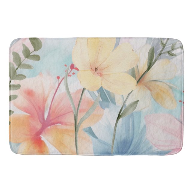 PASTEL MODERN ART BLUME BADEMATTE (Vorderseite)