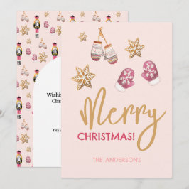 Pastel Modern Christmas Pattern Feiertagskarte