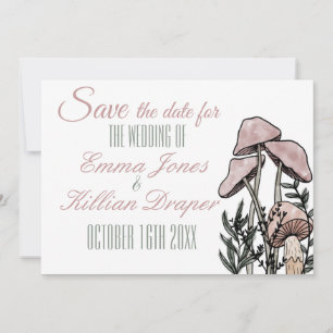 Pastel Modern Mushrooms Save The Date