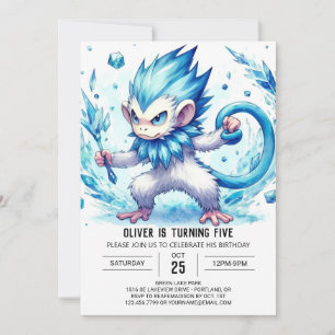 Pastel Monkey Birthday Einladung