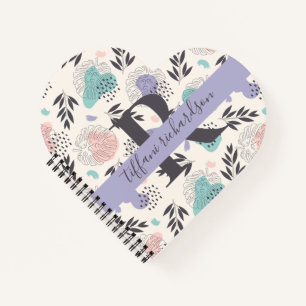 Pastel Monstera Blätter Monogramm Notizbuch