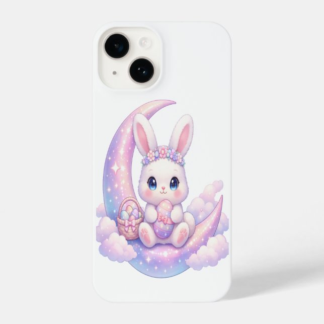 Pastel Moon Bunny iPhone Case – Cute Kawaii Design Hülle (Rückseite)